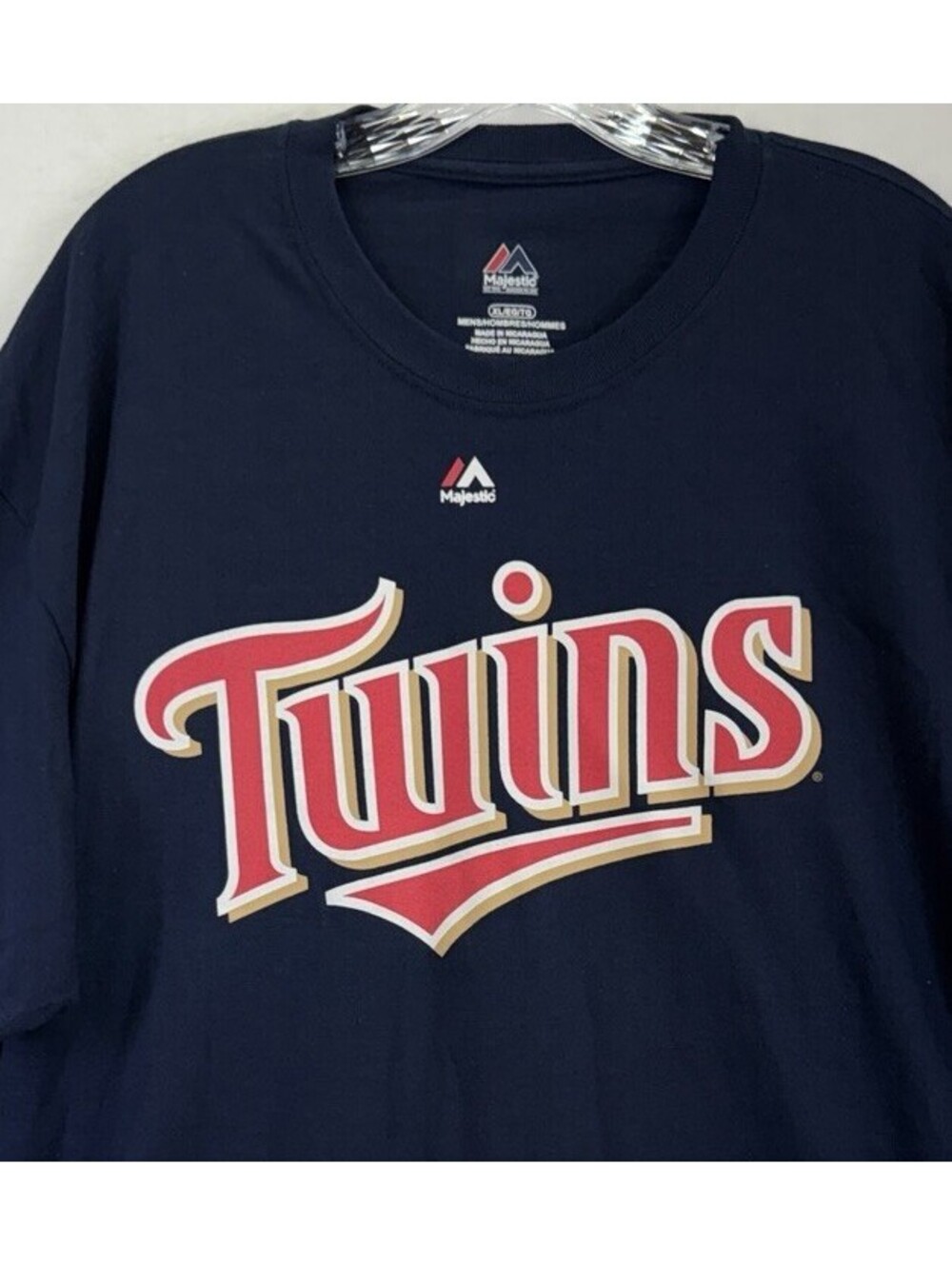 Minnesota Twins Shirt Mens XL Blue Cotton Short Sleeve Tee Majestic MLB Baseball